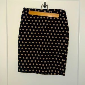 Black business skirt with beige polka dots. Like new.